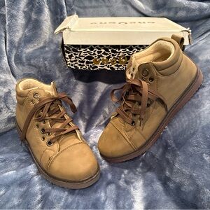 Khaki lace up Booties NWT and box size 11